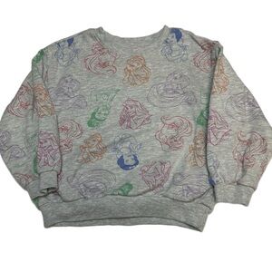 Disney Princess Gray Character Crewneck Sweatshirt-Girls 5T